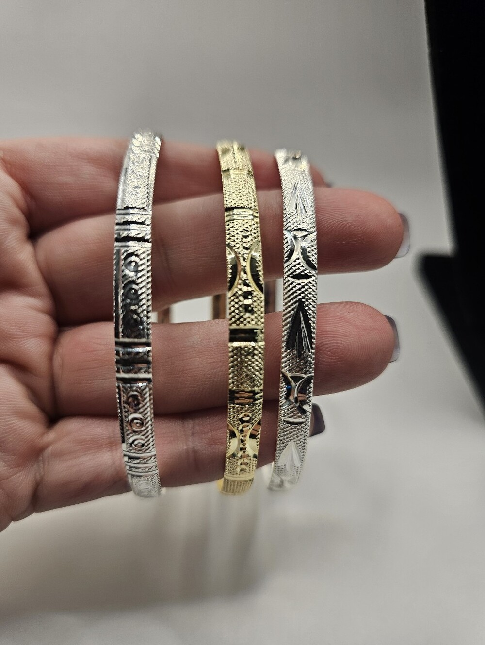 White & Yellow Gold Filled Bangles